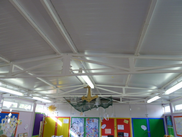 Under the new roof.